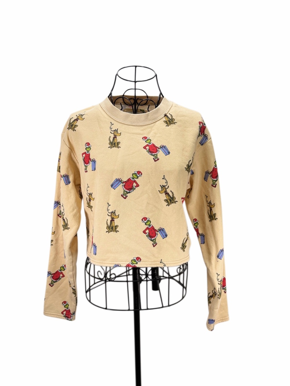 American Eagle Grinch Max Christmas Cropped Sweatshirt XS
